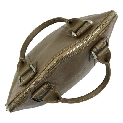 Longchamp handbag Tote Purse Brown Leather Authentic Women's Used
