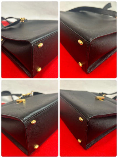 CELINE Hand Bag Tote Purse 2way Black Authentic