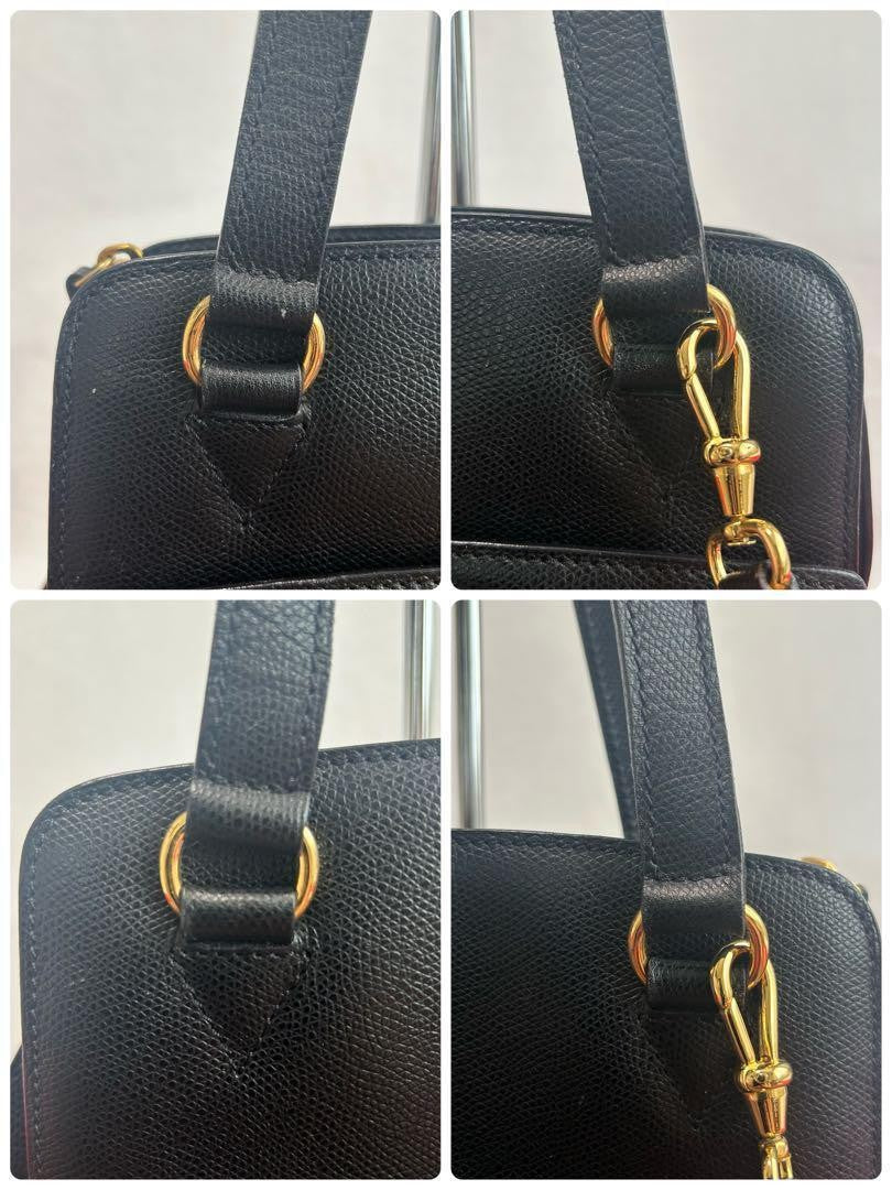 CELINE Hand Bag Tote Purse 2way Black Authentic