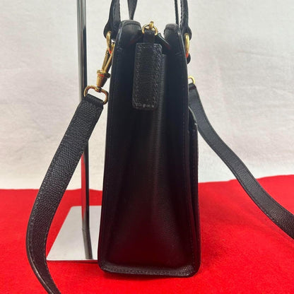 CELINE Hand Bag Tote Purse 2way Black Authentic