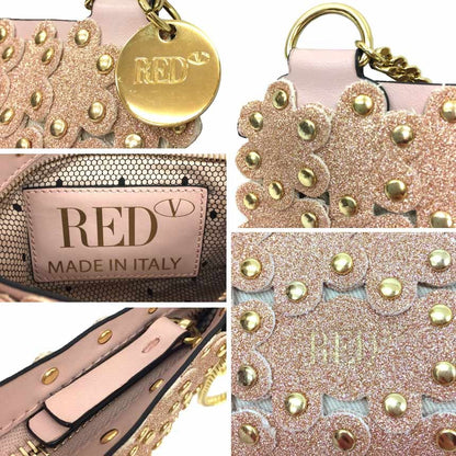 Red Valentino Shoulder Bag Purse Leather Pink Authentic