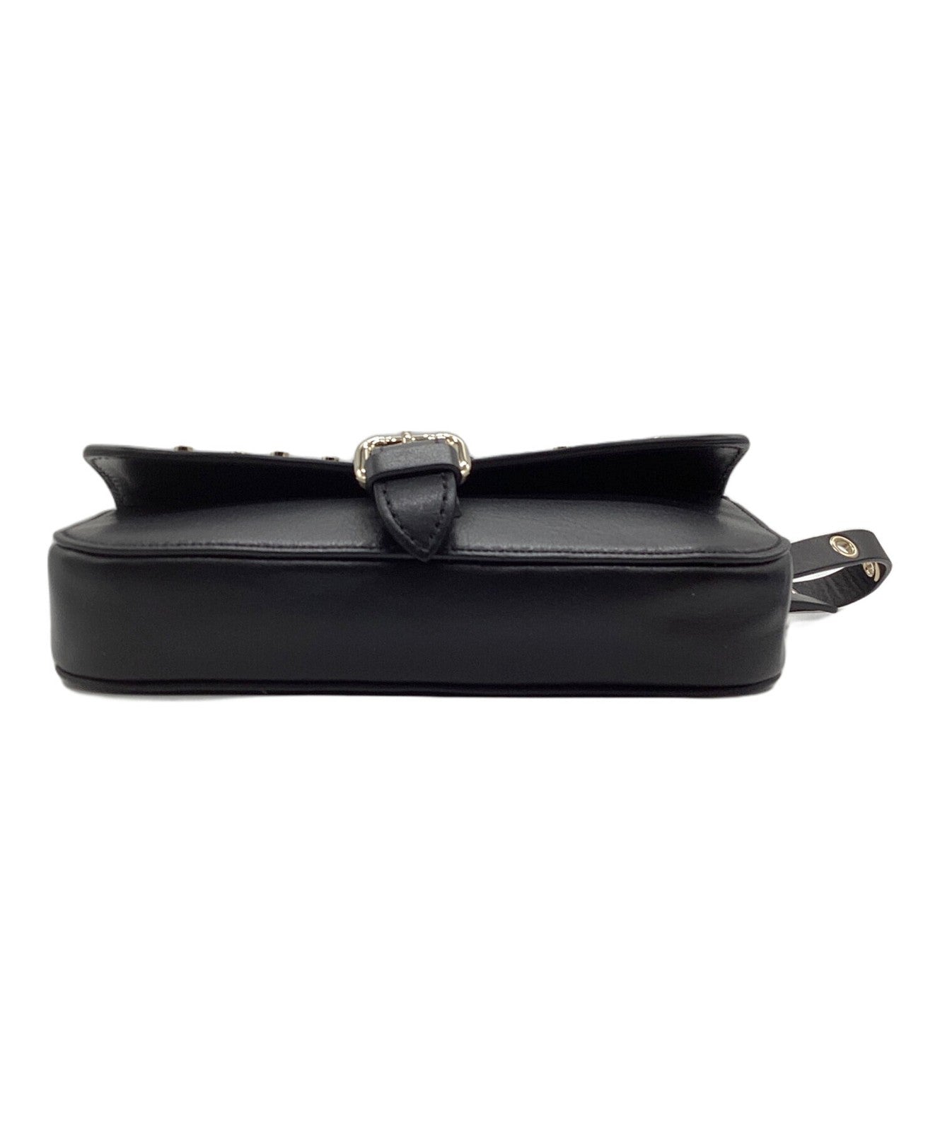 RED VALENTINO Shoulder Bag Purse Leather Black Authentic