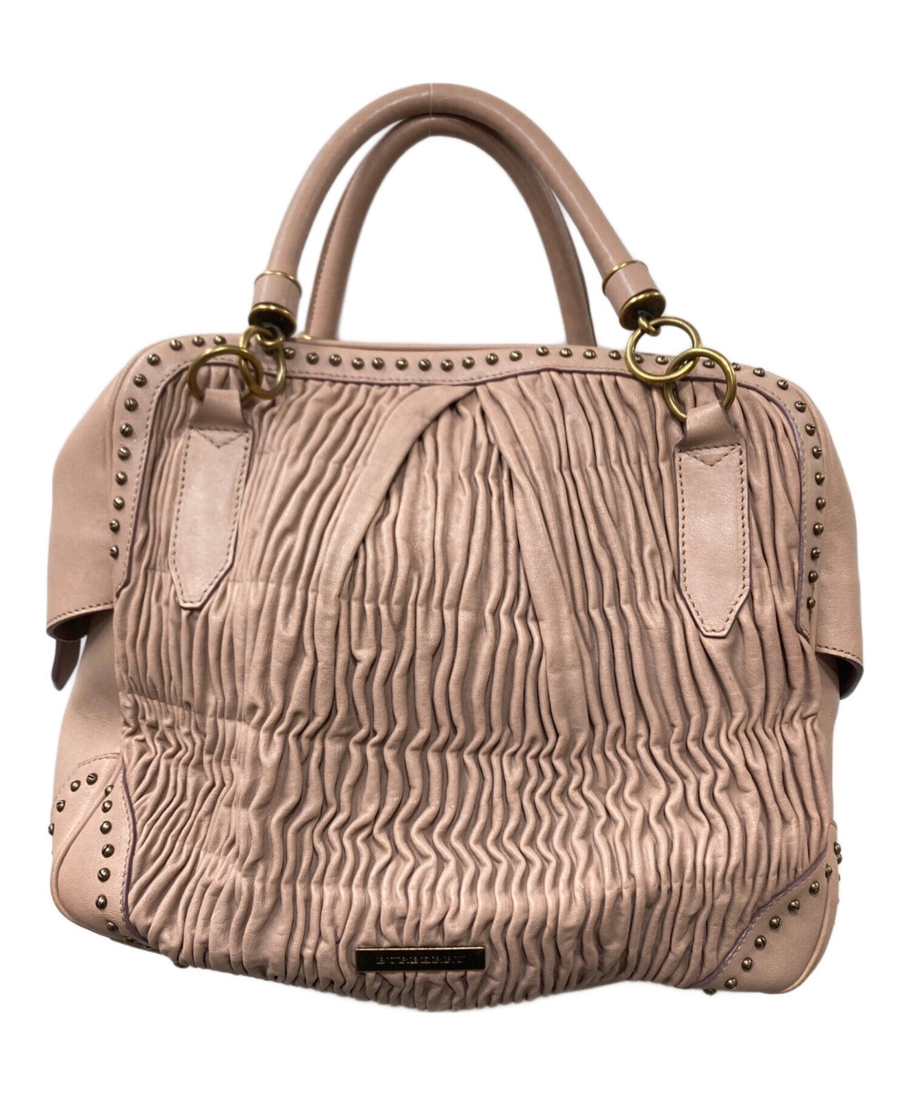 BURBERRY Hand Bag Tote Purse Pink Authentic