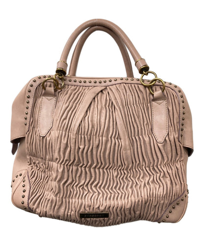 BURBERRY Hand Bag Tote Purse Pink Authentic