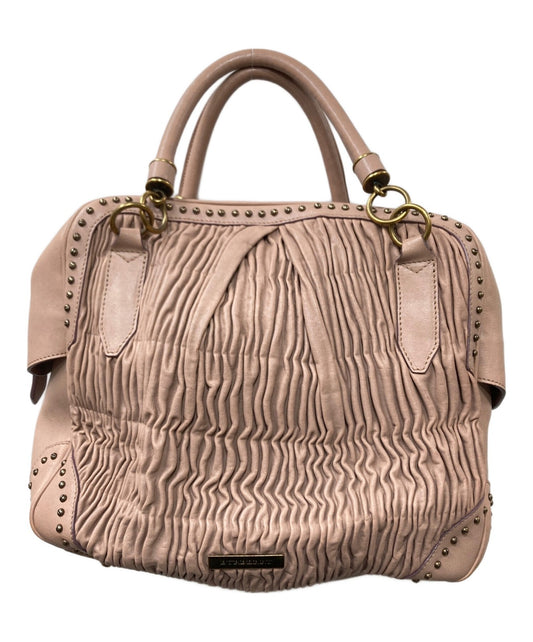 BURBERRY Hand Bag Tote Purse Pink Authentic