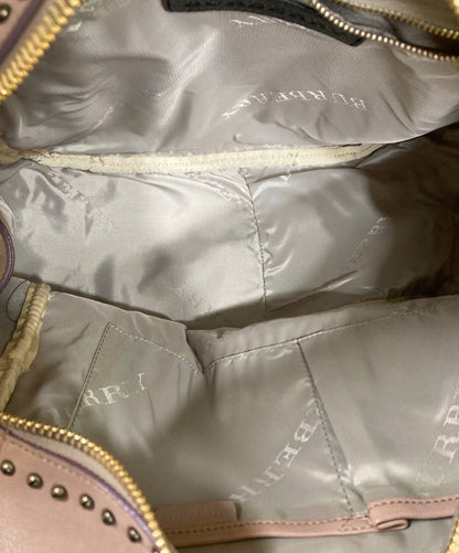 BURBERRY Hand Bag Tote Purse Pink Authentic