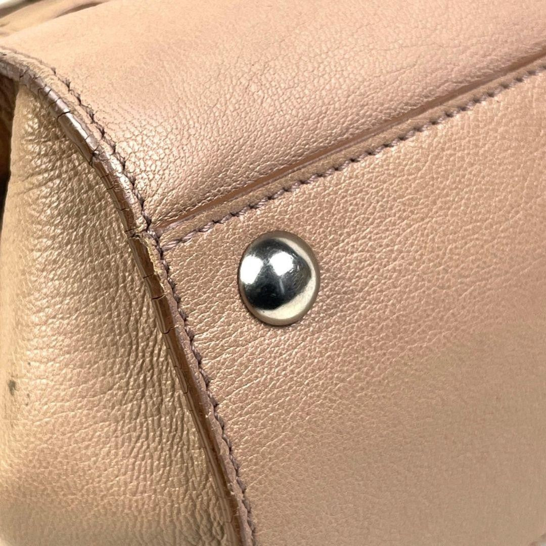 Salvatore Ferragamo Hand Shoulder Bag Tote Purse Gancini Leather Beige Authentic