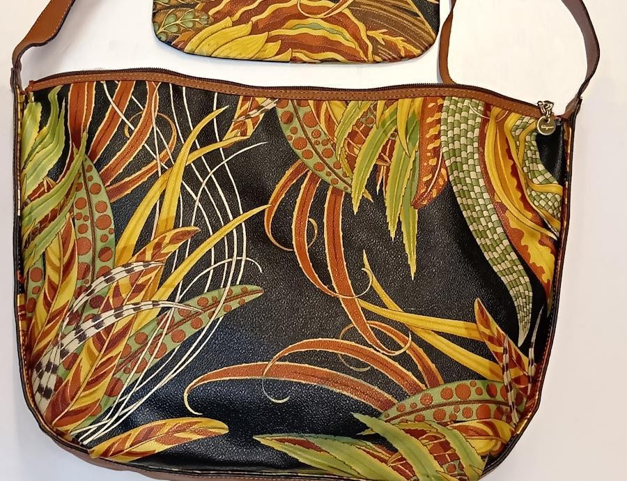 Salvatore Ferragamo Shoulder Bag Purse Leather PVC Multicolor Authentic