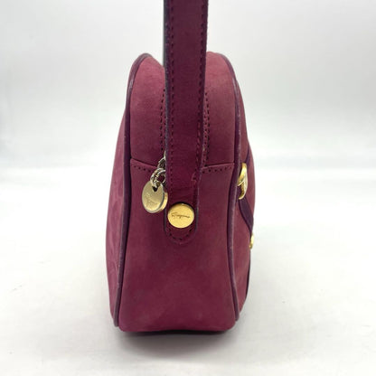 Salvatore Ferragamo Shoulder Bag Purse Vara Suede Leather Bordeaux Authentic