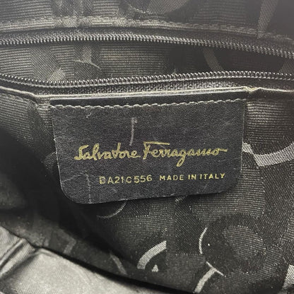 Salvatore Ferragamo Shoulder Bag Purse Vara Suede Leather Bordeaux Authentic