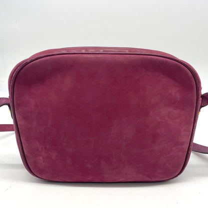 Salvatore Ferragamo Shoulder Bag Purse Vara Suede Leather Bordeaux Authentic