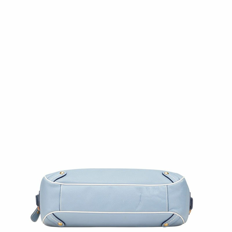 Salvatore Ferragamo Hand Bag Tote Purse Leather Light Blue Authentic