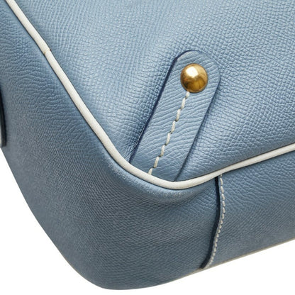 Salvatore Ferragamo Hand Bag Tote Purse Leather Light Blue Authentic