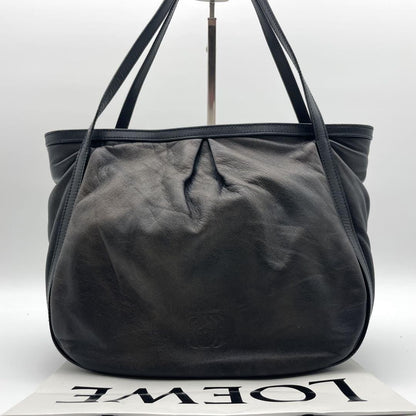 LOEWE Hand Bag Tote Purse Anagram Leather Authentic