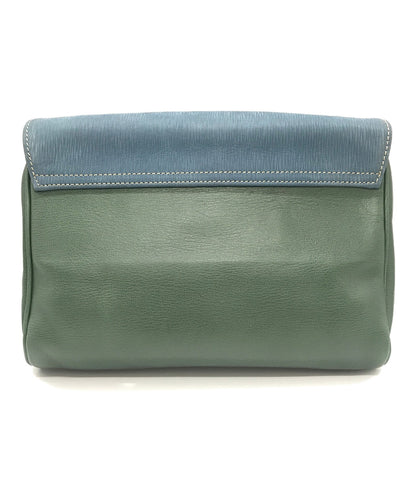 LOEWE Clutch Bag Second Bag Logo Green Blue Authentic