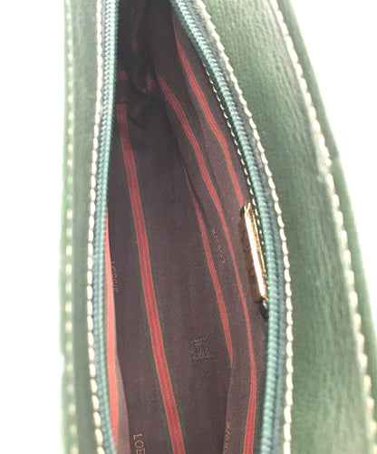 LOEWE Clutch Bag Second Bag Logo Green Blue Authentic