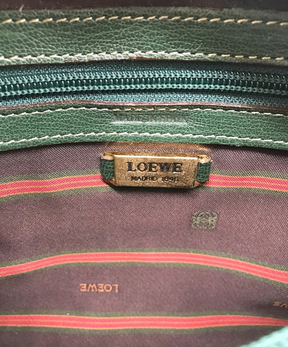 LOEWE Clutch Bag Second Bag Logo Green Blue Authentic