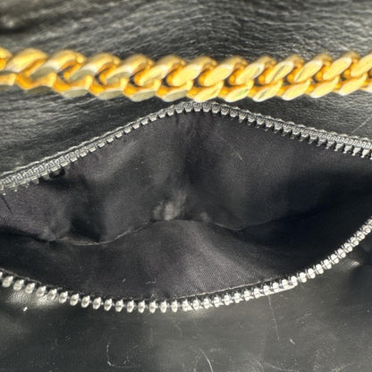 CELINE Shoulder Bag Purse Macadam Chain Black Authentic