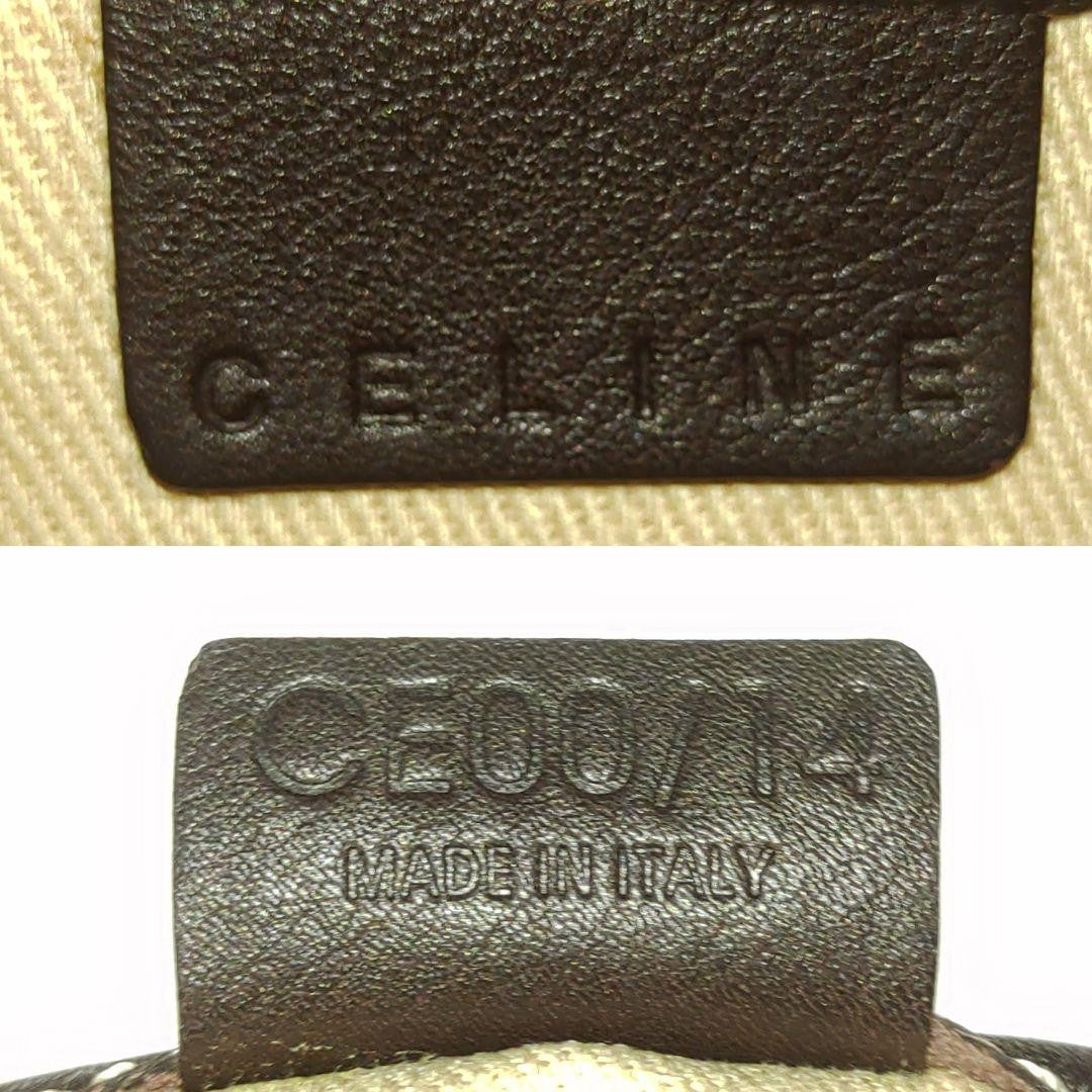 CELINE Accessory Pouch Hand Pouch Macadam Leather PVC White Authentic