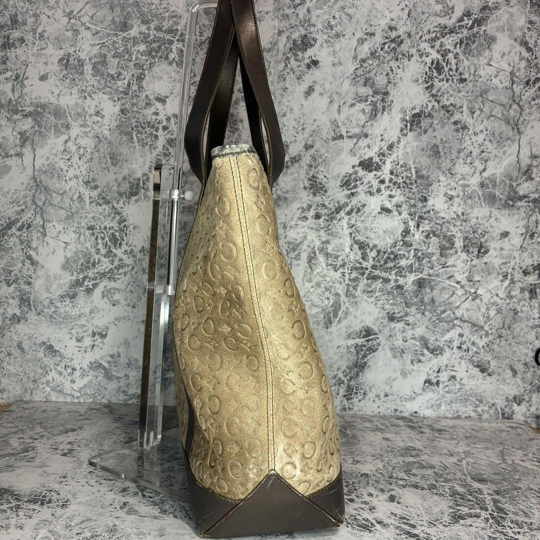 CELINE Hand Bag Tote Purse C Macadam Suede Authentic