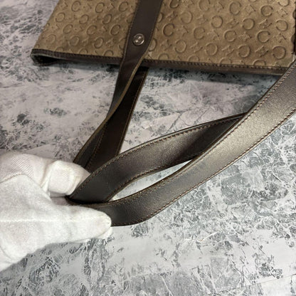 CELINE Hand Bag Tote Purse C Macadam Suede Authentic