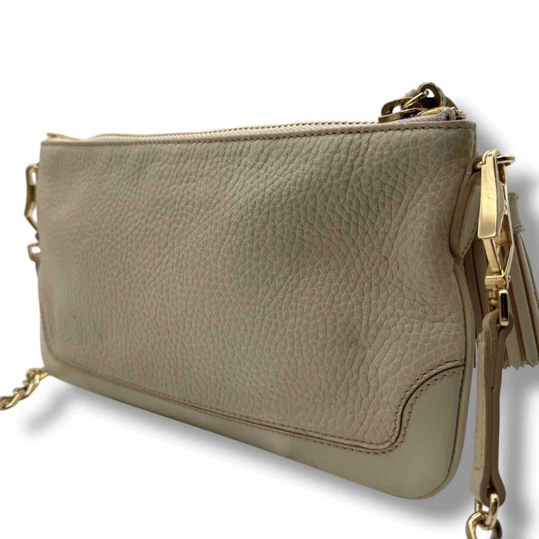 BURBERRY Shoulder Bag Purse Nova Check Leather Beige Authentic