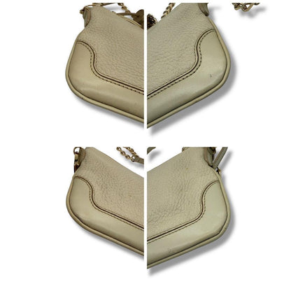 BURBERRY Shoulder Bag Purse Nova Check Leather Beige Authentic