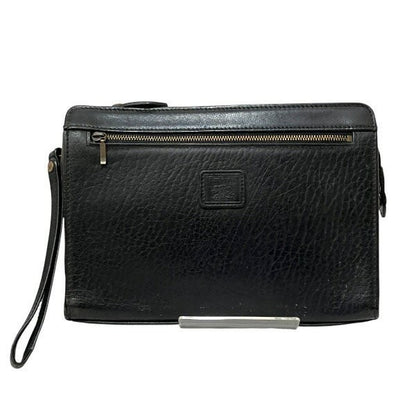 BURBERRY Second Bag Nova Check Leather Black Authentic