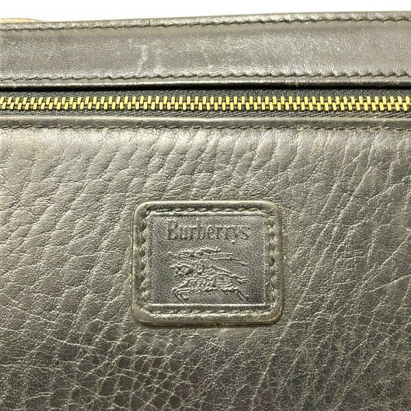 BURBERRY Second Bag Nova Check Leather Black Authentic