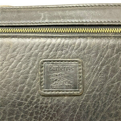 BURBERRY Second Bag Nova Check Leather Black Authentic