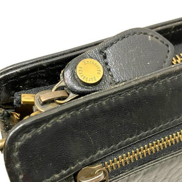 BURBERRY Second Bag Nova Check Leather Black Authentic