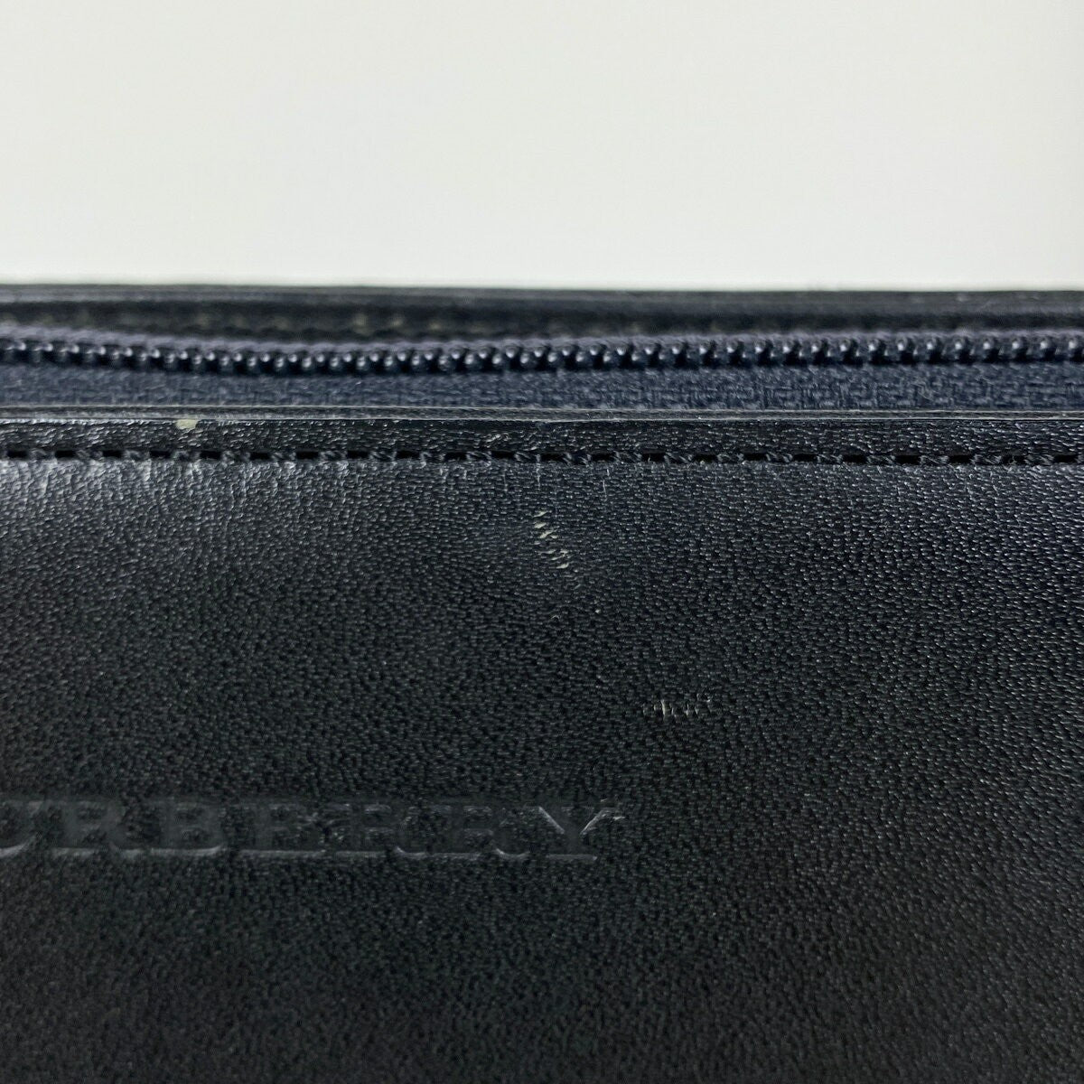 BURBERRY Shoulder Bag Purse Logo Suede Leather Black Authentic