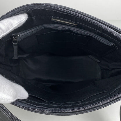 BURBERRY Shoulder Bag Purse Logo Suede Leather Black Authentic