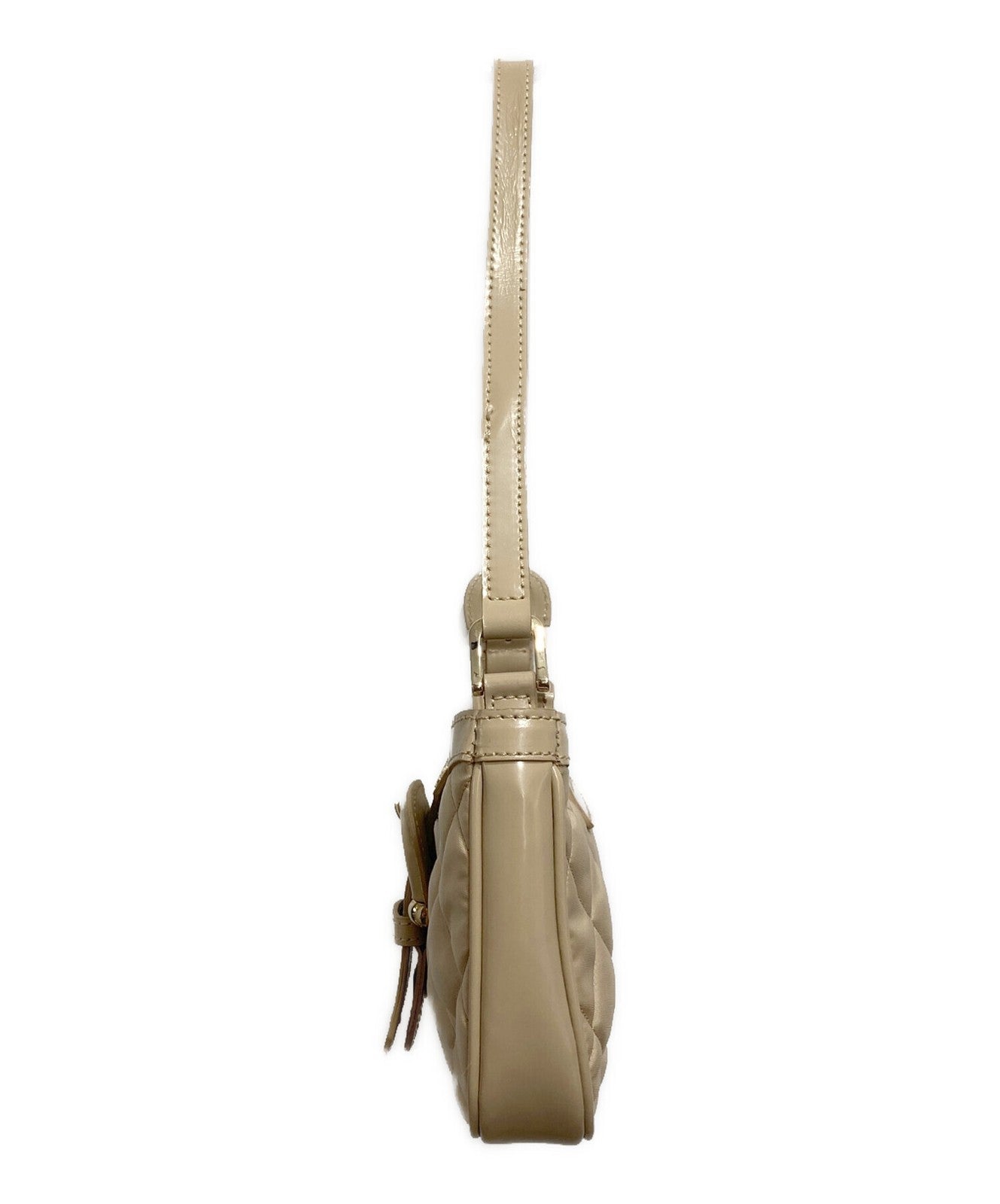 BURBERRY LONDON Hand Bag Tote Purse Quilting Logo Beige Authentic