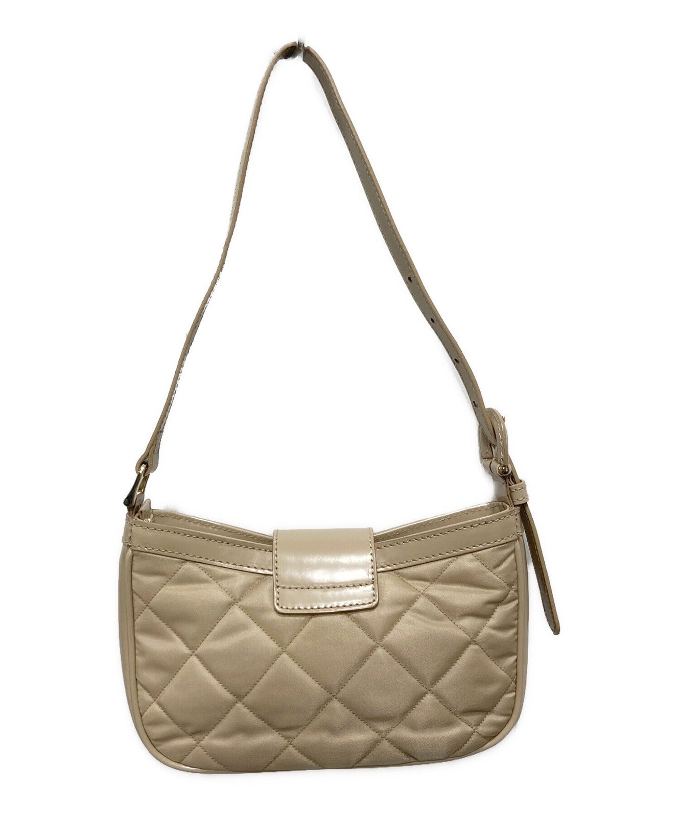 BURBERRY LONDON Hand Bag Tote Purse Quilting Logo Beige Authentic