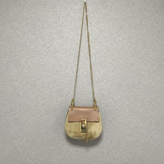 Chloe Shoulder Bag Purse Drew Camel Brown Authentic