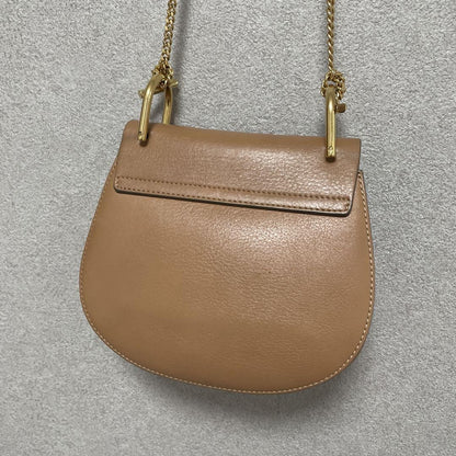 Chloe Shoulder Bag Purse Drew Camel Brown Authentic