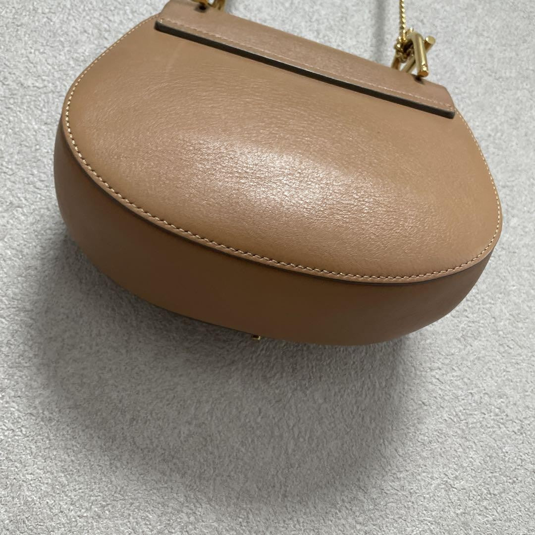Chloe Shoulder Bag Purse Drew Camel Brown Authentic