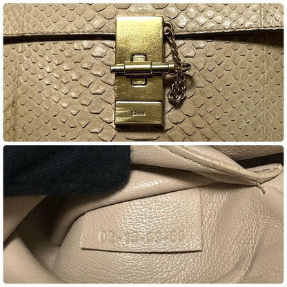 Chloe Shoulder Bag Purse Drew Leather Beige Ivory Authentic