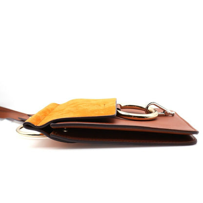 Chloe Shoulder Bag Purse Phone Shoulder Mini Bag Leather Suede Brown Orange