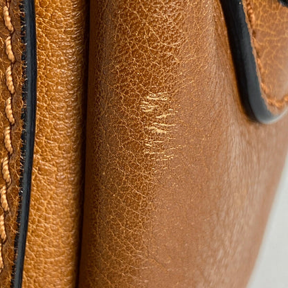 Chloe Shoulder Bag Purse 2way Logo Leather Brown Authentic