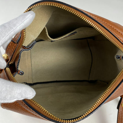 Chloe Shoulder Bag Purse 2way Logo Leather Brown Authentic