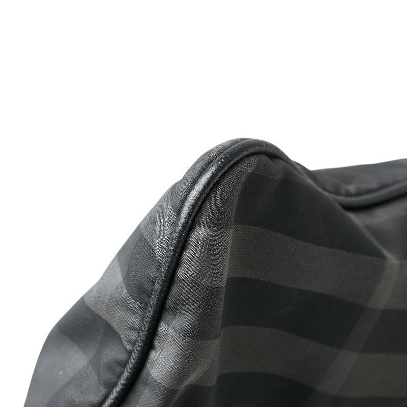 BURBERRY Shoulder Bag Purse Nova Check Nylon Leather Black Authentic