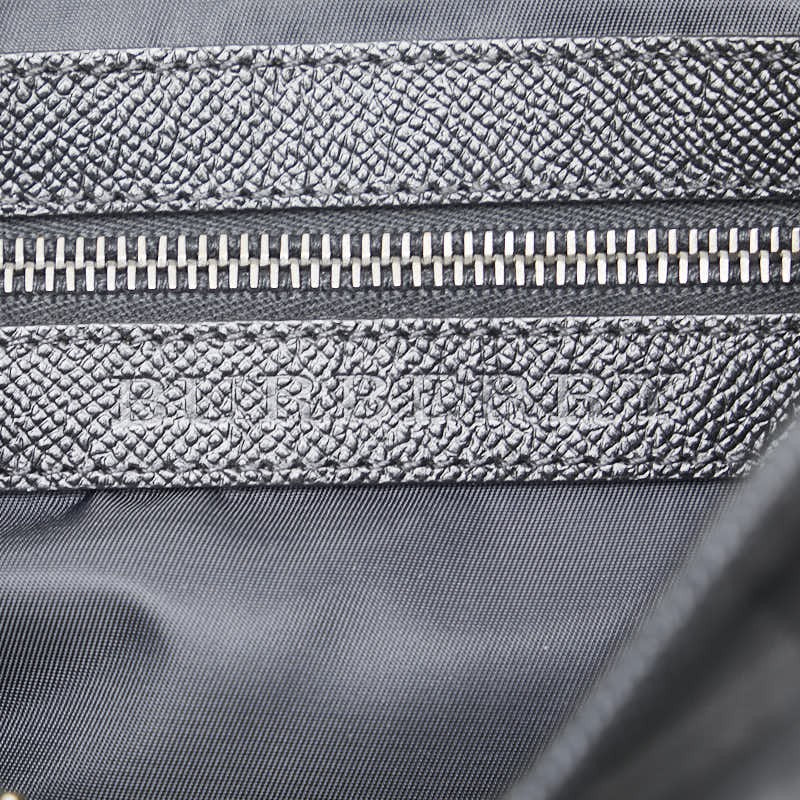 BURBERRY Shoulder Bag Purse Nova Check Nylon Leather Black Authentic