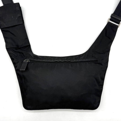PRADA Body Bag Waist Pouch Logo Nylon Black Authentic