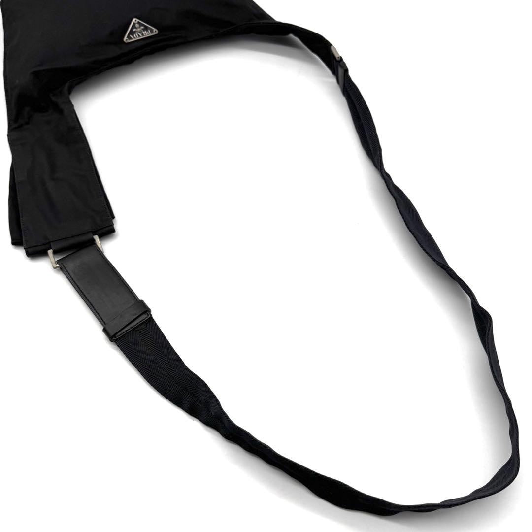 PRADA Body Bag Waist Pouch Logo Nylon Black Authentic