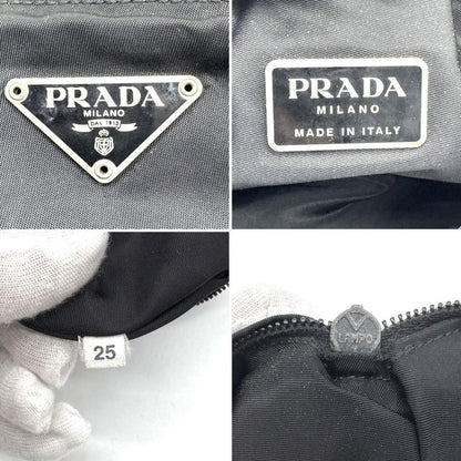 PRADA Body Bag Waist Pouch Logo Nylon Black Authentic
