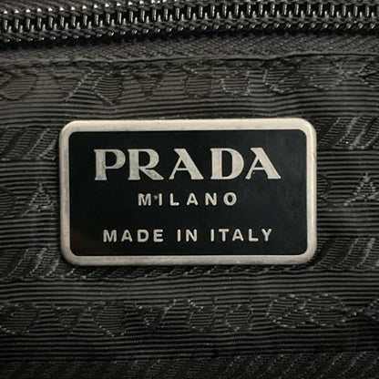 PRADA Hand Shoulder Bag Tote Purse Patent Leather Nylon Black Authentic