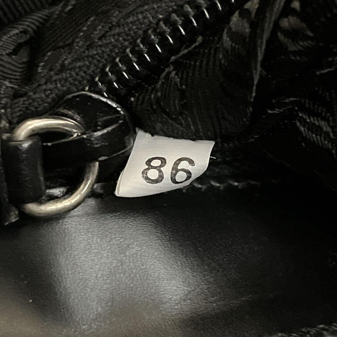 PRADA Hand Shoulder Bag Tote Purse Patent Leather Nylon Black Authentic
