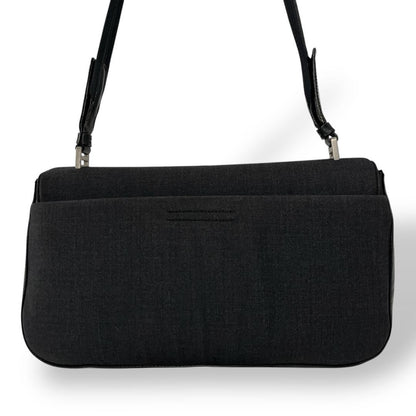 PRADA Hand Shoulder Bag Tote Purse Patent Leather Nylon Black Authentic